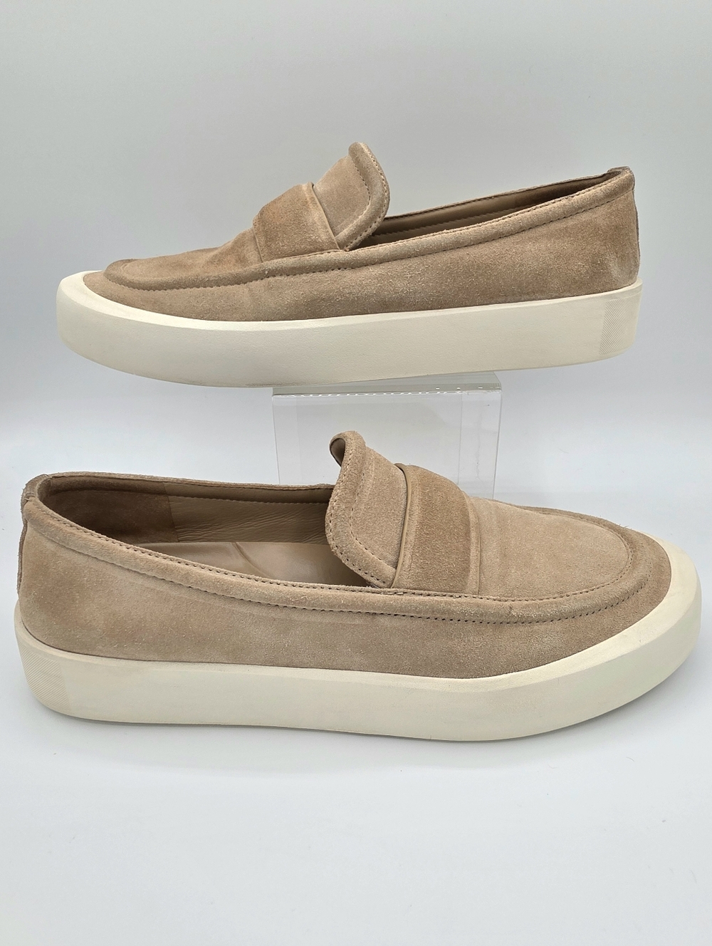 Vince Suede Loafers Womens 8.5 Tan Slip On Flats Leather Comfort Casual Shoes - Picture 4 of 12